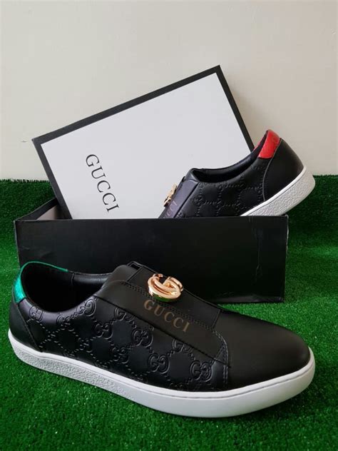 zapatos gucci negro hombre|tenis gucci de hombre.